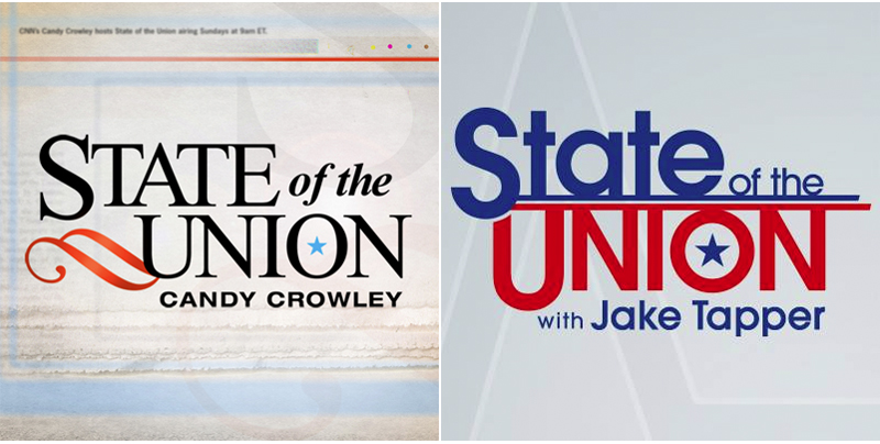 Left: Old logo for Candy Crowley. Right: New logo for Jake Tapper.