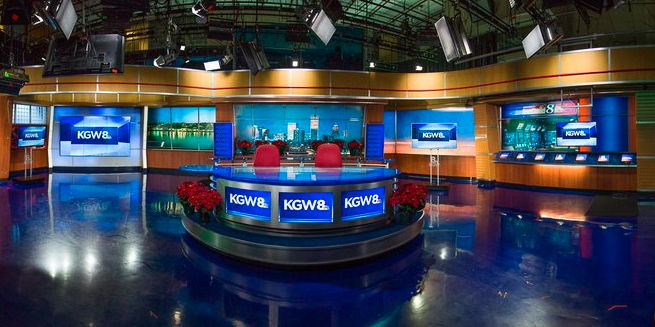 View of KGW-TV studio which is being replaced