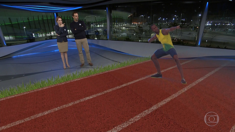 Example of augmented reality with track athlete