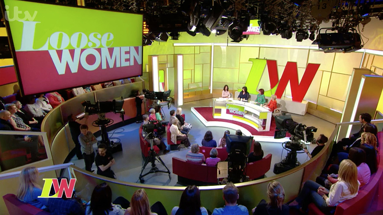 New set for ITV's "Loose Women," located in Studio TC2.