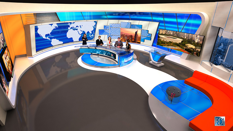 New Kompas TV set stocked with dynamic walls - NewscastStudio