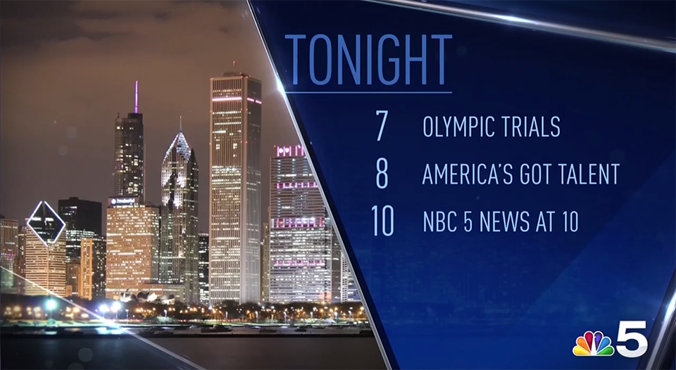 NBC graphics package schedule