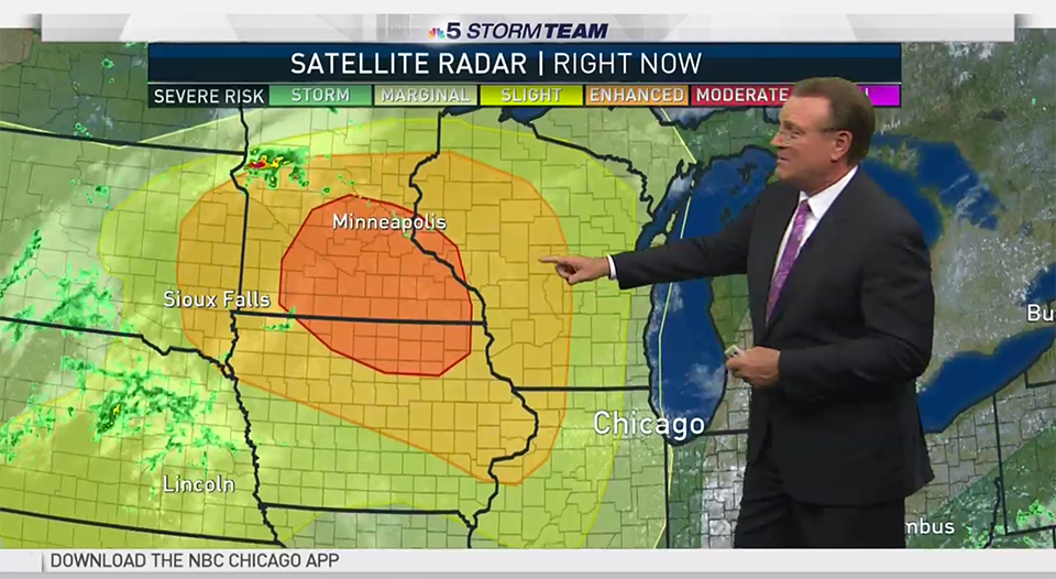 NBC graphics package weather map