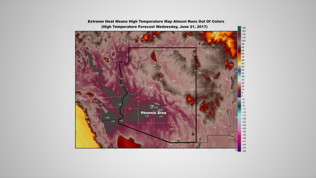 Meteorologists running out of colors to show high heat (again