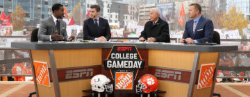 ESPN College Football set with Coach Lee Corso