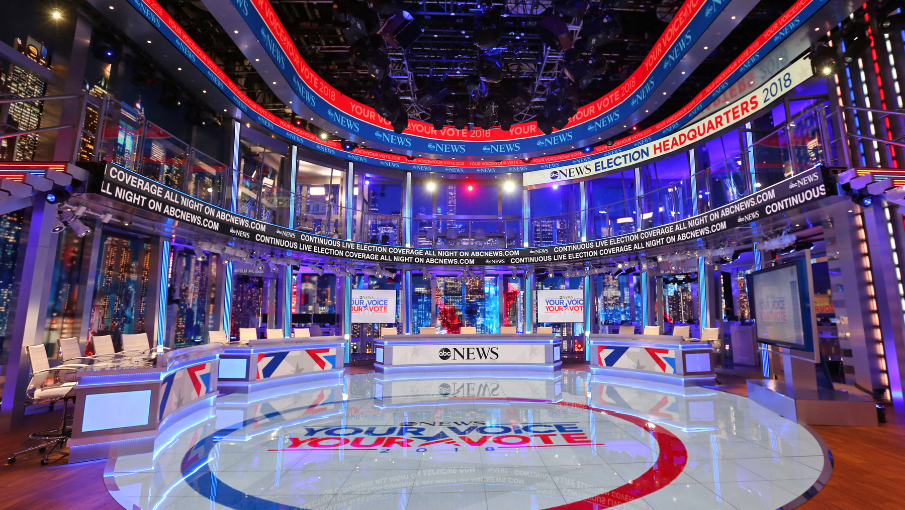 ABC News 2018 Election Headquarters Broadcast Set Design Gallery
