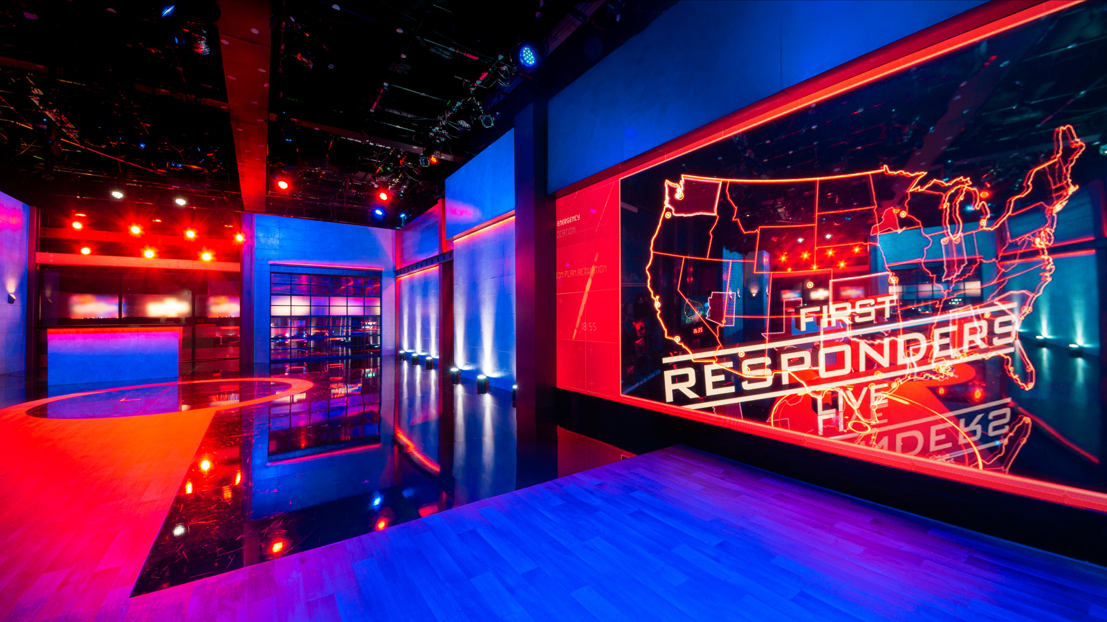 Studio of Fox's First Responders Live television show