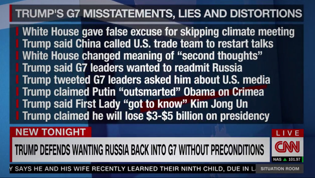 CNN creates cluttered list of Trump's G7 lies NewscastStudio