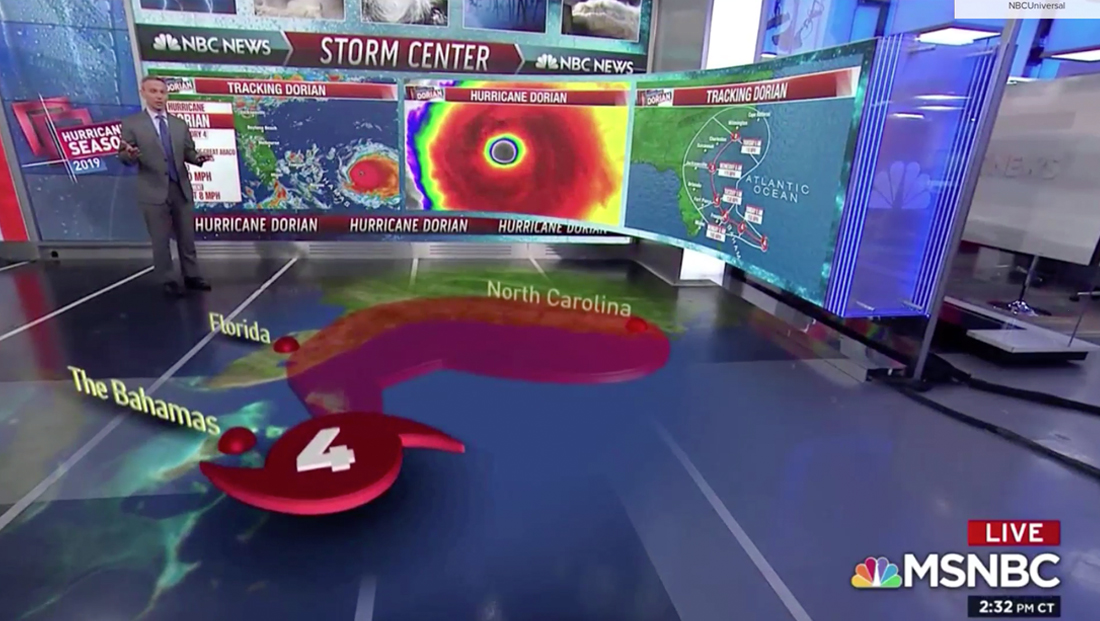 Nbc Adds Augmented Reality Dorian To Floor Of Studio Newscaststudio