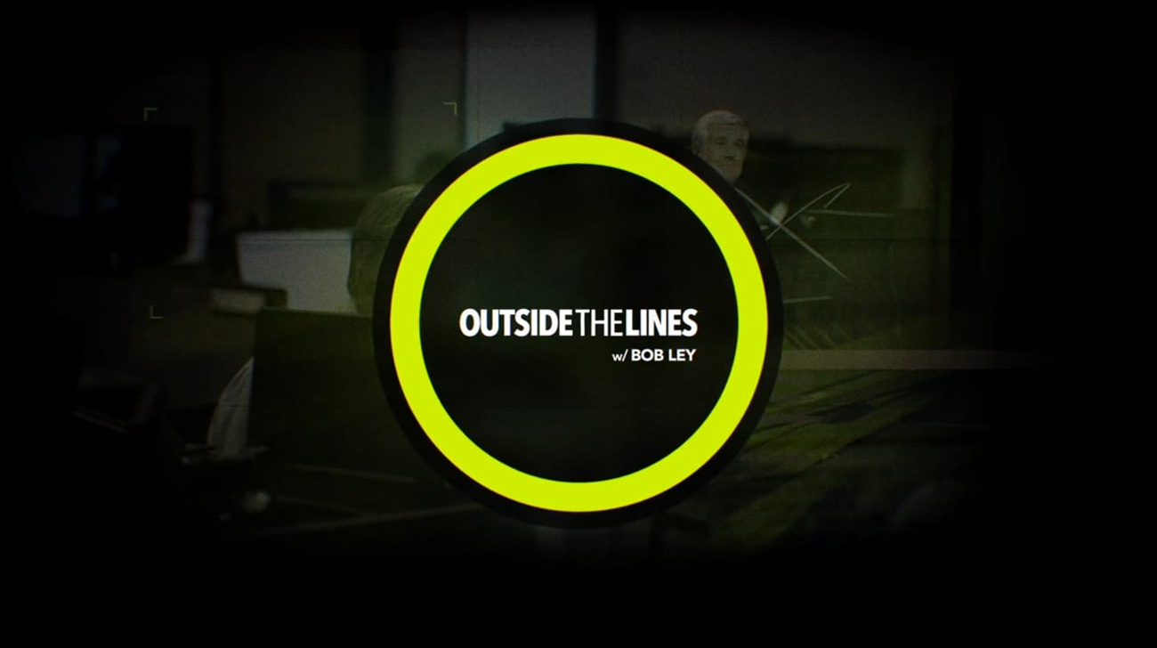 Title card of Outside the Lines under Bob Ley