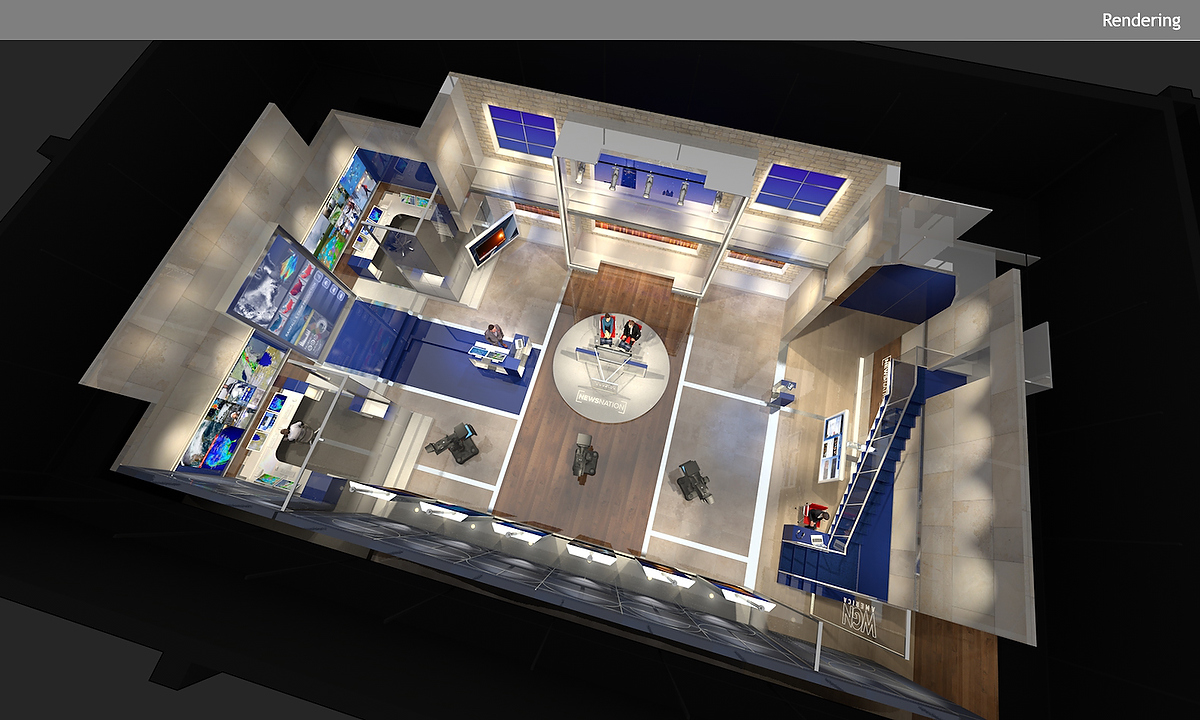 Rendering of the 'NewsNation' main studio from Clickspring Design.