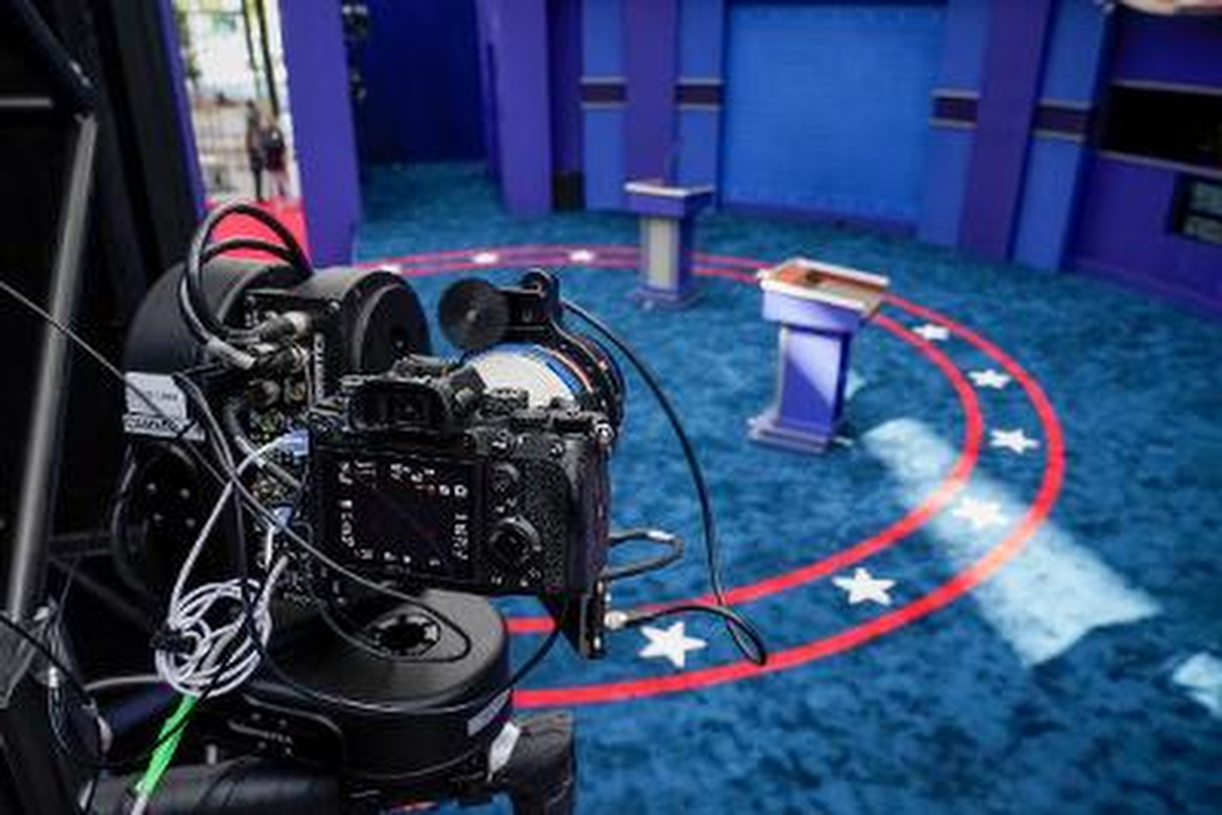 The Associated Press covered the first 2020 Presidential debate in Ohio from above with a remotely controlled Telemetrics DSLR camera rig.