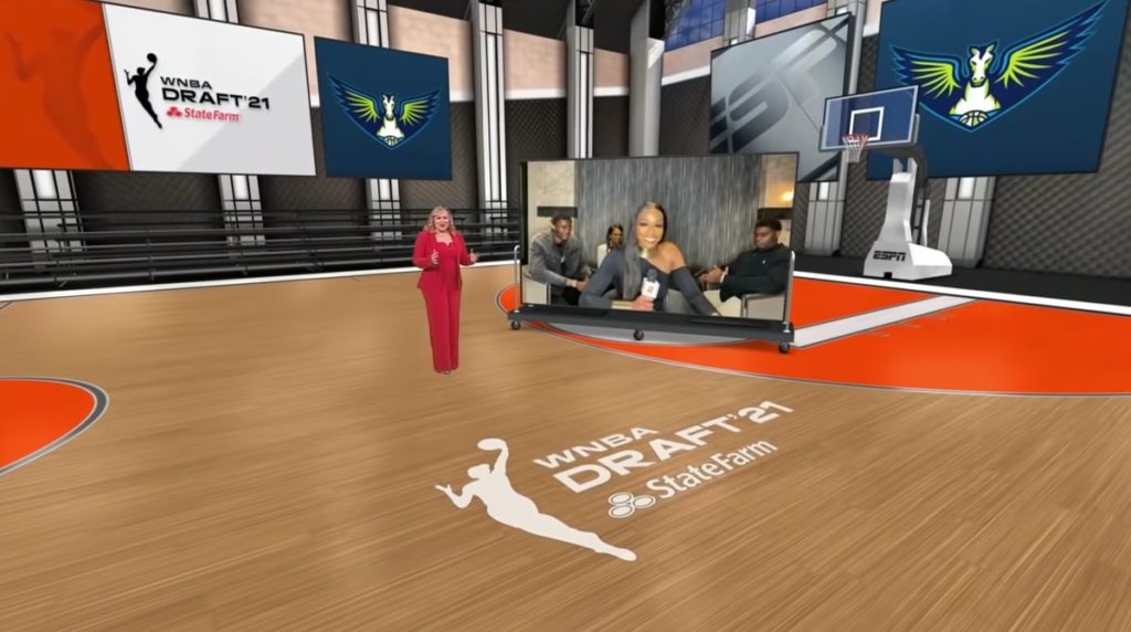ESPN's WNBA Draft coverage uses multiple sets, virtual gym NewscastStudio