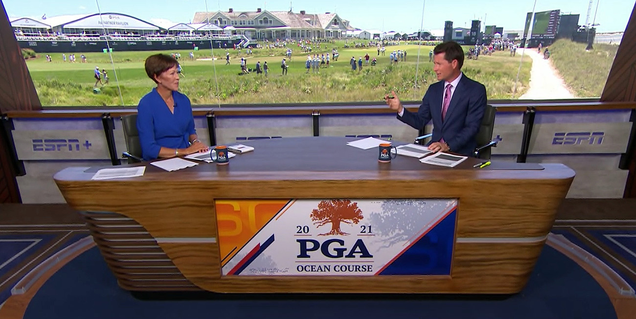 Sand dunes make ESPNs PGA Championship studio build a unique challenge