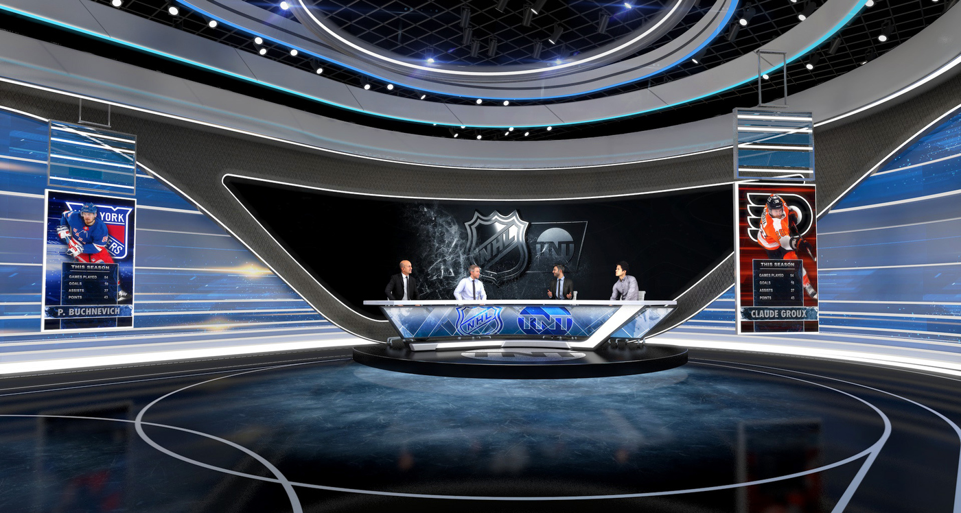 TNT creates studio inspired by the environment for NHL coverage with unique projection mapping tech