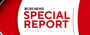 Red, white and black graphic reading 'CBS News Special Report'