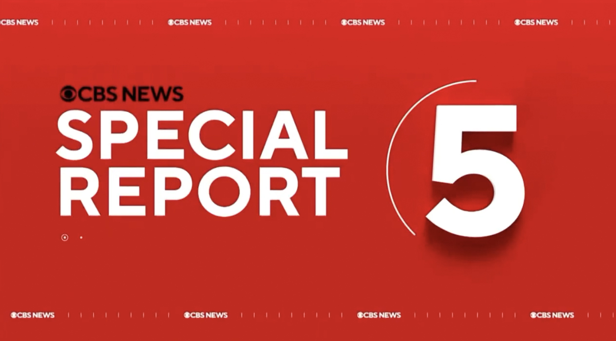 A red graphic reading 'CBS News Special Report' with the number 5