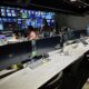 Custom Consoles MediaWall plus front and rear Module-R desks recently completed for production control suite at CNBC Europe.